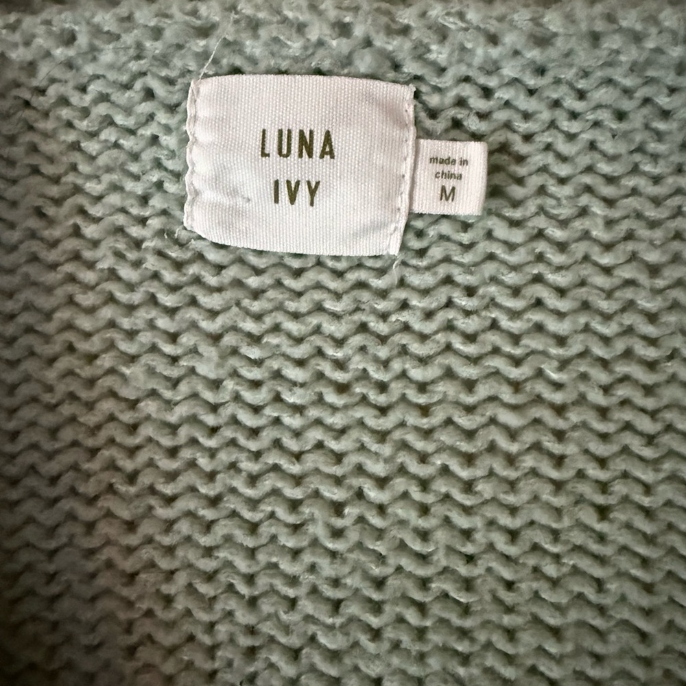 Luna Ivy Pastel Floral Knit Cardigan Cottagecore Daisies Sweater Spring Size M - Picture 3 of 3